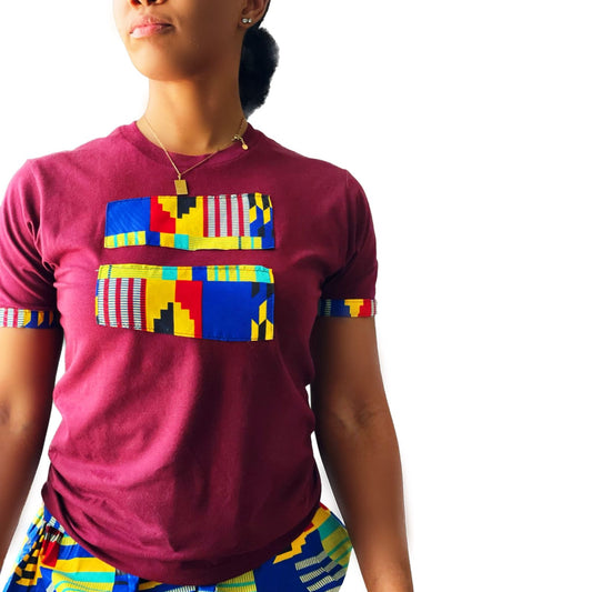 African print t-shirt suit